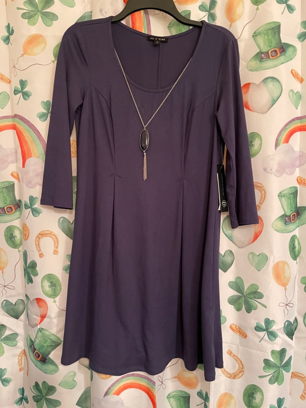 Elegant blue Fit & Flare Dress